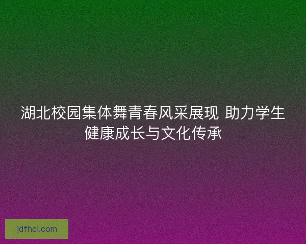 湖北校园集体舞青春风采展现 助力学生健康成长与文化传承